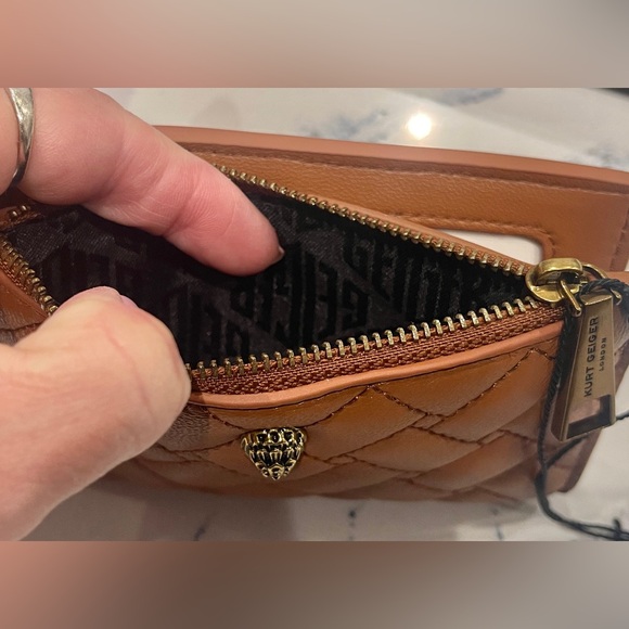 Kurt Geiger Lambskin Leather Bifold Wallet “Kensington”Tan W/RFID NWT & Gift Box - Picture 9 of 16